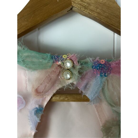 Entro Favorite Fleur Mesh Mini Dress Cutout Back Size S - Picture 11 of 13